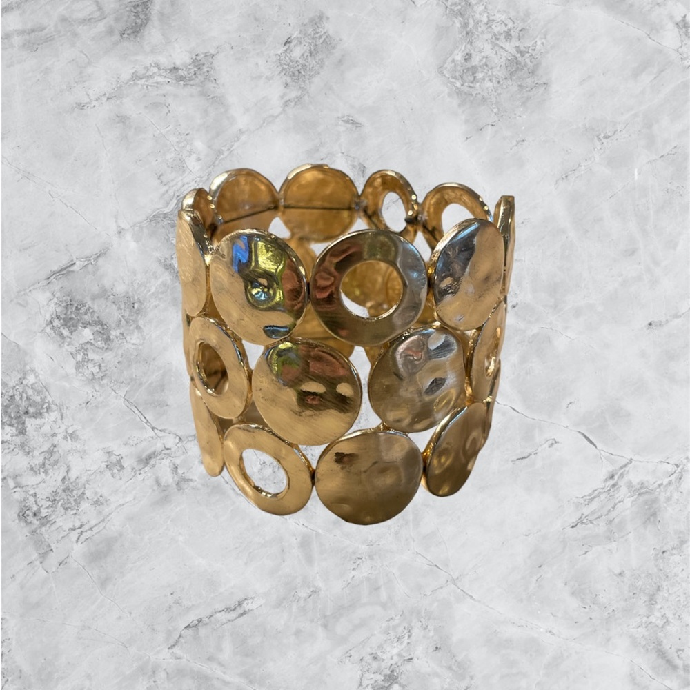 Gold Metal Stretch Bracelet
